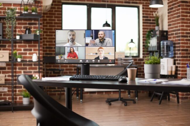 Online training in vacant startup office remote office solutions